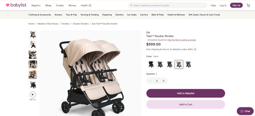 Zoe twin double stroller - zoe,