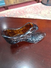 Vintage Brown Glass Shoe