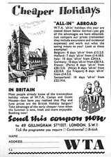 1951 Advert for WTA Travel