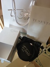 Ti Sento Rhodium Plated Sterling Silver Ring with Zirconia Crystal