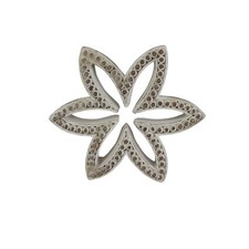 Distressed Whitewashed Beaded Wood Flower Outline Decor