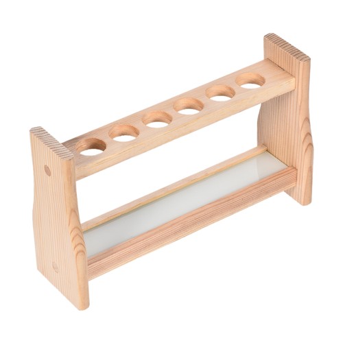 Wooden test tube holder rack - tube, 6