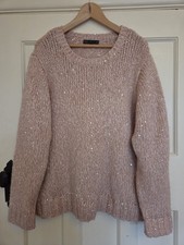 M&S Light Pink Sparkly Christmas Jumper Size 24