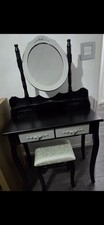 Dressing Table With 4 Drawers With  Stool  *Black And Grey