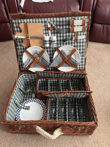 Vintage wicker picnic basket - vintage,