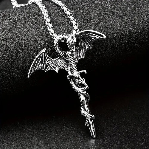 Dragon sword viking pendant - viking,