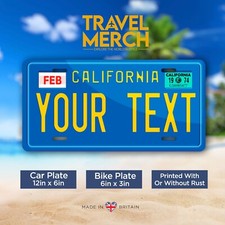 California Blue Personalised License Plate - Americana, US Highway, Metal Plates
