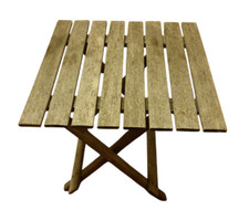Lovely Old Vintage Weathered Wooden Garden Patio Side Coffee Table FOLD AWAY