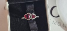 Pandora Halo Hearts Ring Red