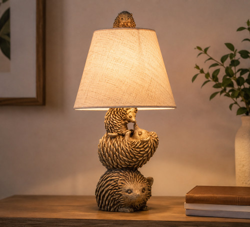 Hedgehog family table lamp - family,