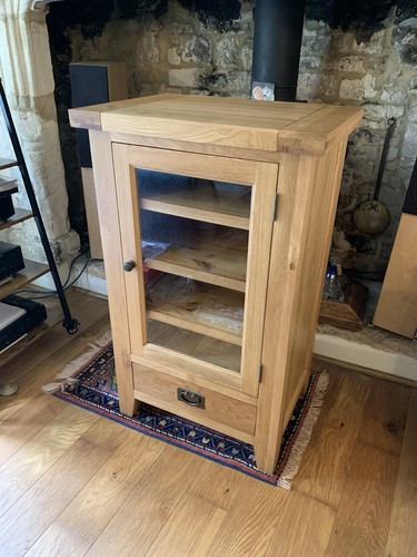 Tall oak hifi cabinet - hifi,