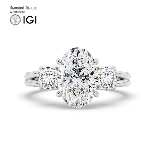 Oval diamond trilogy ring - trilogy,