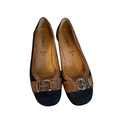 Gabor Women's Montana Nubuck Navy & Tan Ballet Flats Shoes Size 6  Portugal