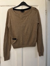 Topshop Angora Mix Tan Jumper, Size 8