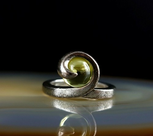 Ring silver 925 - ring, green