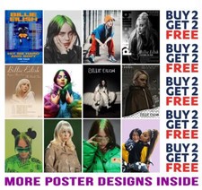 BILLIE EILISH POSTERS ART PRINT A4 A3 SIZE  - BUY 2 GET ANY 2 FREE