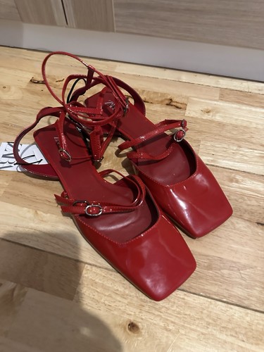 Zara red patent - patent, sandals