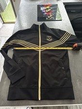 Retro West Ham United Jacket Black Gold Small 125th Anniversary Top