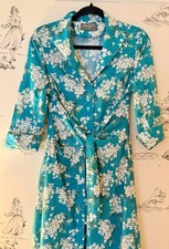 Bombshell Boutique Katya Wildman Turquoise Liberty Floral Print Dress UK 10