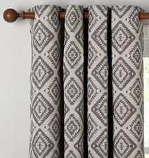 John Lewis Native Weave Pair Lined Eyelet Curtains W164 x Drop 139cm - Very Good