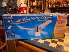 Micromark Montgomery 3 Beech Effect Blades Chrome 3 Speed 42" Ceiling Fan Light*