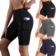 Women's Cycling Shorts High Waisted 4.5"/8" Running  Gym Yoga Short with Pockets