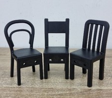 Dolls House Furniture Ikea Black Chair Trio Vintage.