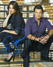 STANA KATIC & NATHAN FILLION SIGNED REPRINT CASTLE ACTORS AUTO 8"x10" Photograph