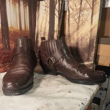 Wrangler Mens Brown Leather Ankle Cowboy Boots Size UK 11