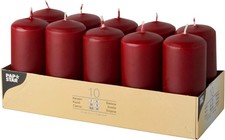 10 BURGANDY PILLAR CANDLES  40
