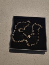 Oval or Rolo  42cm Chain Link Necklace. 9 Carat, 375 Marked, 1.5g