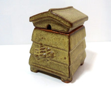 Vintage Charmouth Pottery Stoneware Honey Pot Jar Bee Hive Pattern