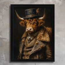 Highland Cow Portrait Print