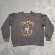 Yellowstone Dutton Ranch Sweatshirt Womens Small Gray Crewneck Pullover Fleece