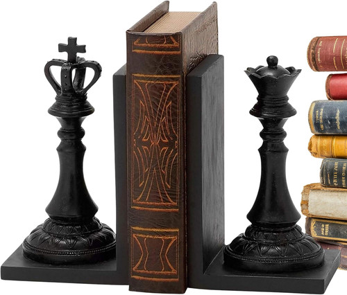 Chess king queen bookends - king,