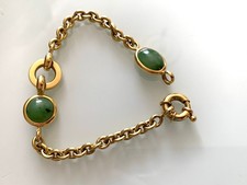 18ct gold green stone bracelet - stone,