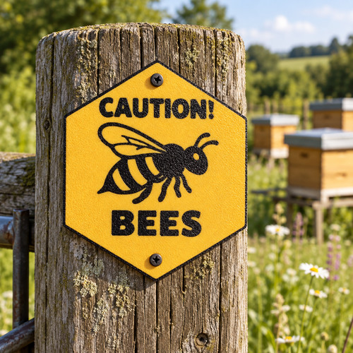 Caution bees warning sign - caution,