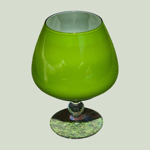 Vintage green cased art - cased, glass