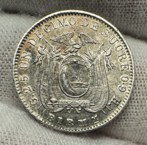 1915 ecuador silver decimo - decimo, de
