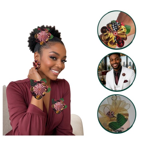 African ankara accessories - accessories, set