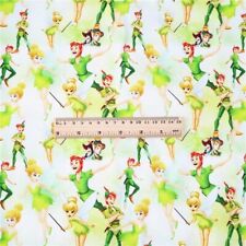 Peter Pan & Tinkerbell Fabric 100% Cotton 145cm wide Green