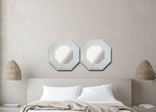 White Octagon Mirror Contemporary design - Choice of Size and frame Colour 