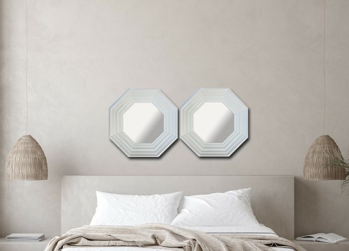 White octagon mirror - octagon,