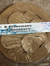 Plain Natural Wicker Placemats x4 With Coasters  