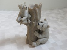 Quarry Critters 2002 Second Nature Design Bear Blooms Flower vase collectable