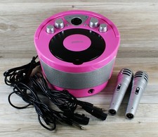 Groov-e Karaoke System Boombox Portable Inc 2 Mics CD Player Bluetooth Pink GC
