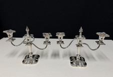 Pair of Vintage Mappin & Webb Silver Candlesticks / Candelabras with Inserts