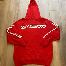 Mens H And M Justin Bieber 2017 All Purpose Tour Bright Red Hoodie Size XL