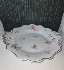 ANTIQUE John Ridgeway 1830 Ish Floral Pattern6421 Cake Plate 9.5 Inch Diameter