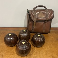 Taylor-Rolph penshurst Wooden Lawn Bowls Penshurst Bias 3 Vintage x 4 case 